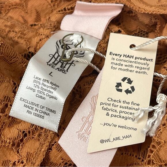 We Are HAH Free People Cut To The Chase Lace Bodysuit in Brown Sugar - Picture 9 of 14